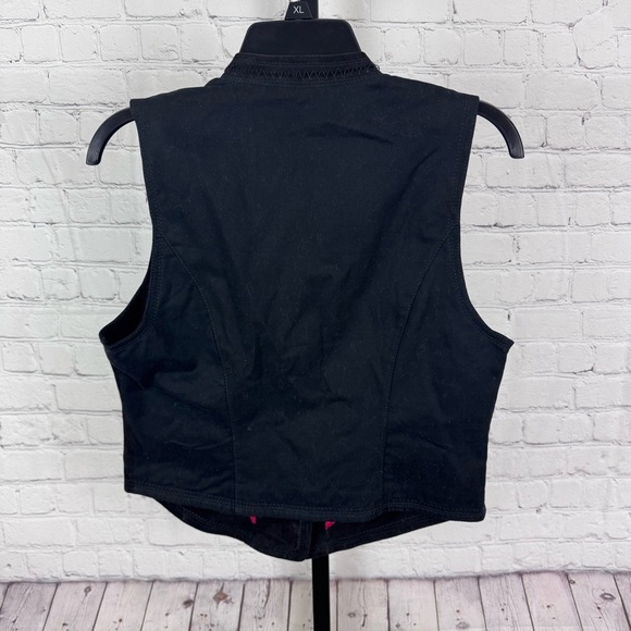 Ralph Lauren Black Suede Button Down Vest Size 8 - Picture 5 of 7